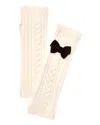 Kate Spade New York Velvet Bow Alpaca & Wool-blend Arm Warmers In Neutral