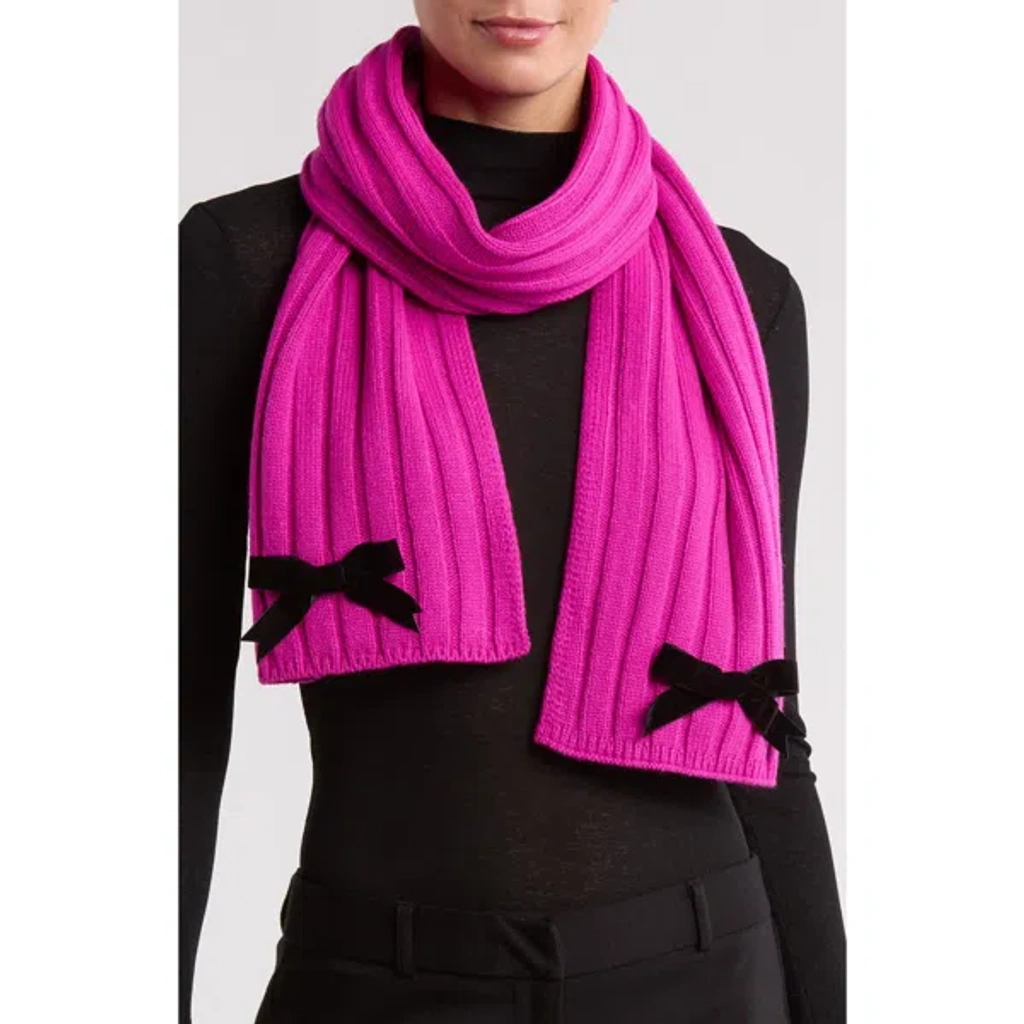 Pink Scarf Kate Spade Bow Scarf Kate Spade Pink Sparkle Knit  display picture 1