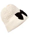 Kate Spade New York Velvet Cable Bow Alpaca & Wool-blend Beanie In Neutral