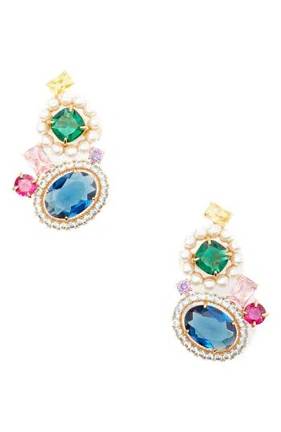 Kate Spade New York Victoria Crystal & Imitation Pearl Statement Climber Earrings In Multi
