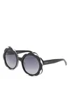 Kate Spade New York Vivi Round Sunglasses, 54mm In Black White