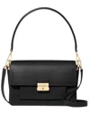 Kate Spade New York Voyage Small Grain Textured Leather Shoulder Bag In Black