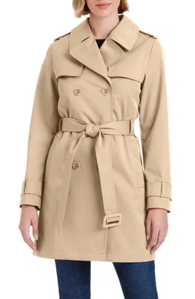 Kate Spade New York Water Resistant Double Breasted Belted Trench Coat In Spring Khaki