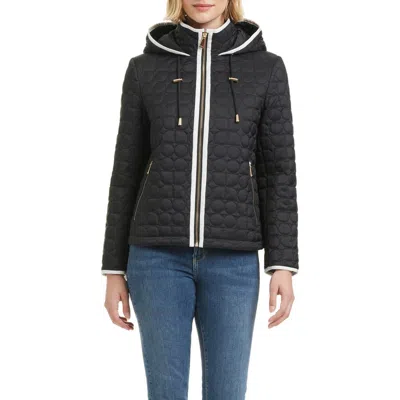 Kate Spade New York Water Resistant Hooded Quilted Jacket In Black