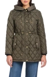 Kate Spade New York Water Resistant Hooded Quilted Jacket In Green