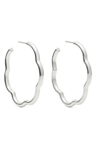 Kate Spade New York Wave Hoop Earrings In Metallic