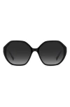 Kate Spade New York Waverly 57mm Gradient Round Sunglasses In Black/grey Shaded