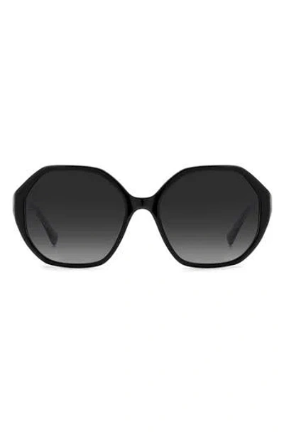 Kate Spade New York Waverly 57mm Gradient Round Sunglasses In Black/grey Shaded