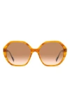 Kate Spade Waverly 57mm Gradient Round Sunglasses In Brown Horn/brown Gradient