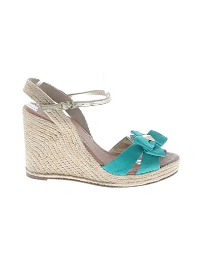 Pre-owned Kate Spade New York Wedges In Teal