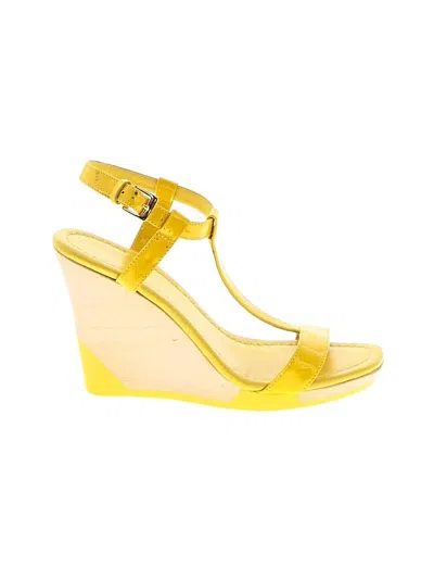 Pre-owned Kate Spade New York Wedges In Yellow