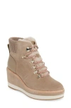 Kate Spade New York Willow Genuine Shearling Wedge Bootie In Brown