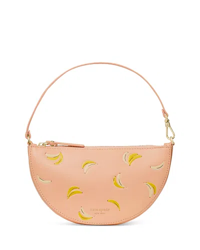 Kate Spade New York Wink Banana Print Leather Wristlet In Orange