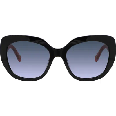 Kate Spade New York Winslet 55mm Gradient Cat Eye Sunglasses In Black Pink/dark Grey Sf