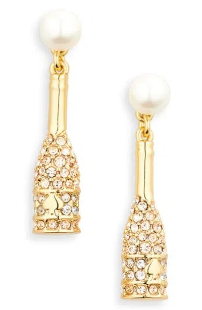 Kate Spade New York Winter Carnival Champagne Drop Earrings In Gold/faux Pearl