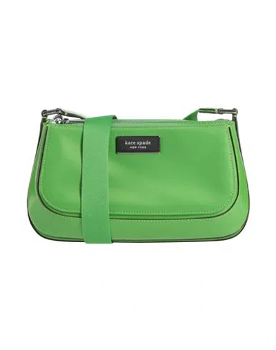 Kate Spade New York Woman Cross-body Bag Green Size - Leather, Textile Fibers