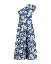 Kate Spade New York Woman Midi Dress Blue Size 2 Elastomultiester, Polyester In Blue