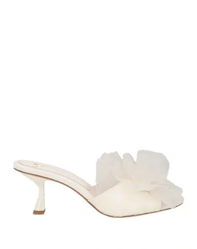 Kate Spade New York Woman Sandals Ivory Size 7.5 Textile Fibers In White