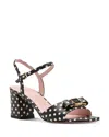 Kate Spade New York Bowdie Breezy Dot Ankle Strap Sandal In Black/cream