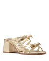 Kate Spade New York Carolina Metallic Block Heel Sandal In Pale Gold