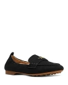 Kate Spade Eliza Logo-plaque Suede Loafers In Black