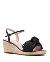 Kate Spade New York Leandra Ankle Strap Wedge Sandal In Black