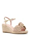 Kate Spade New York Leandra Ankle Strap Wedge Sandal In Natural/pale Gold