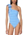 Kate Spade New York Women's One-shoulder One-piece Swimsuit In Blue