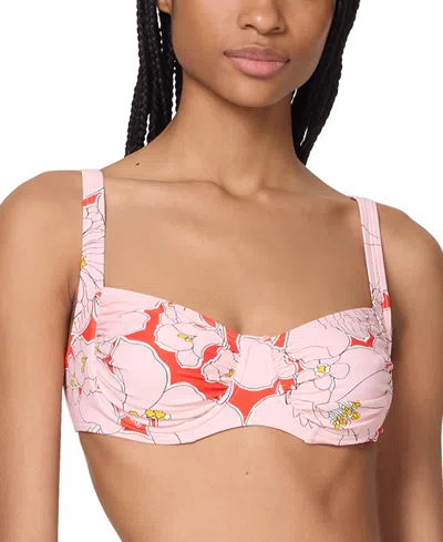 Kate Spade New York Women's Printed Shirred Bikini Top