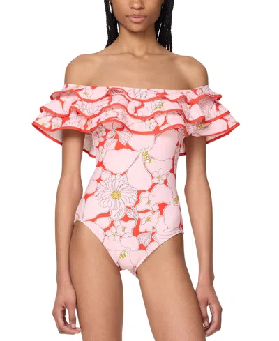 KATE SPADE WOMEN'S RUFFLED ONE-PIECE SWIMSUIT