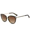 Kate Spade New York Savona 53mm Gradient Polarized Cat Eye Sunglasses In Brown