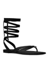 Kate Spade New York Spade Flower Smooth Leather Gladiator Sandal In Black