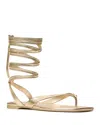 Kate Spade New York Spade Flower Metallic Leather Gladiator Sandal In Pale Gold