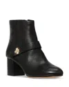 Kate Spade New York Women's Spade Flower Leather Ankle Booties In Black