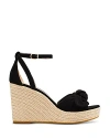 KATE SPADE KATE SPADE NEW YORK WOMEN'S TIANNA ALMOND TOE KNOTTED BOW ESPADRILLE WEDGE SANDALS