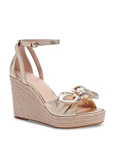 KATE SPADE KATE SPADE NEW YORK WOMEN'S TIANNA ALMOND TOE KNOTTED BOW ESPADRILLE WEDGE SANDALS