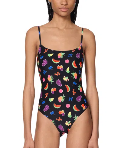 Kate Spade New York Women's Tie-back One-piece Swimsuit In Black Multi