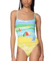 Kate Spade New York Printed Tie Back One Piece Swimsuit In Multi
