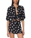 Kate Spade New York Dot Print Cover Up Shirt In Black