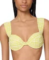 Kate Spade New York Check Underwire Bra Top In Blue