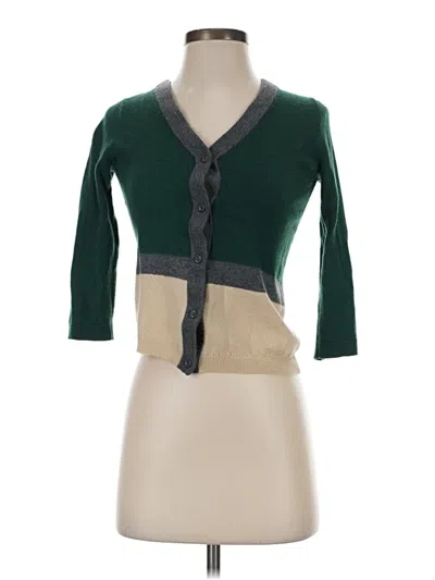 Pre-owned Kate Spade New York Wool Cardigan Sweater In Green