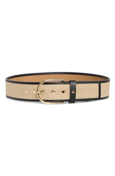 Kate Spade New York Woven Straw Belt In Gold