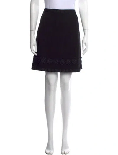 Pre-owned Kate Spade New York X The Madison Ave. Collection Lace Pattern Mini Skirt In Black