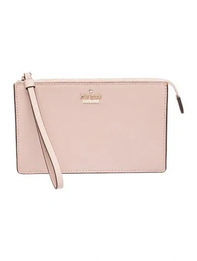Pre-owned Kate Spade New York X The Madison Ave. Collection Leather Clutch In Pink