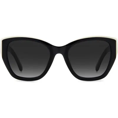 Kate Spade New York Yolanda 51mm Polarized Gradient Cat Eye Sunglasses In Black