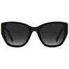 Kate Spade New York Yolanda 51mm Polarized Gradient Cat Eye Sunglasses In Black/grey Shaded