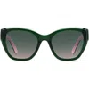 Kate Spade New York Yolanda 51mm Polarized Gradient Cat Eye Sunglasses In Green/green Pink