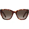 Kate Spade New York Yolanda 51mm Rectangular Sunglasses In Dk Havana Green/brwn Fuschia