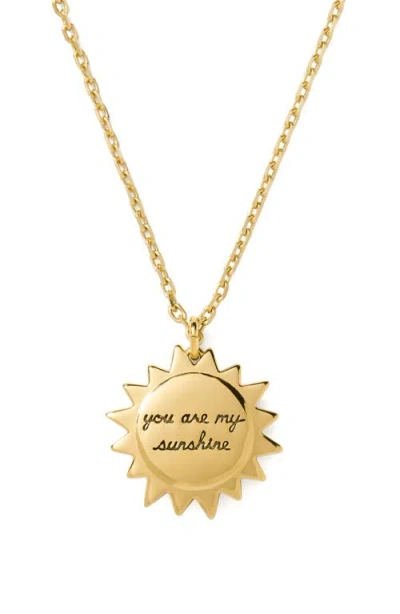 Kate Spade Gold-tone Gifting You Are My Sunshine Short Pendant Necklace