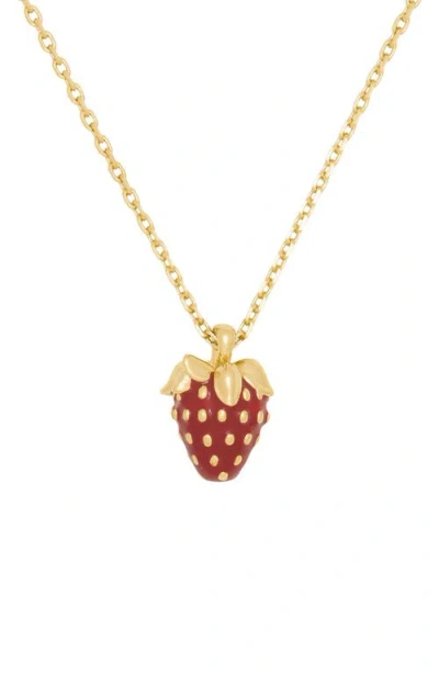 Kate Spade Gold-tone Gifting You Make Me Berry Happy Short Pendant Necklace